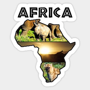 Africa Wildlife Continent Collage Sticker